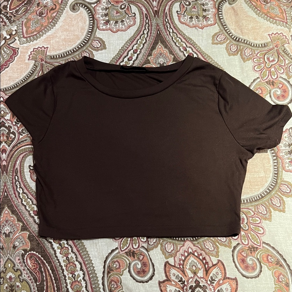 Classic Brown Women's Crop Top